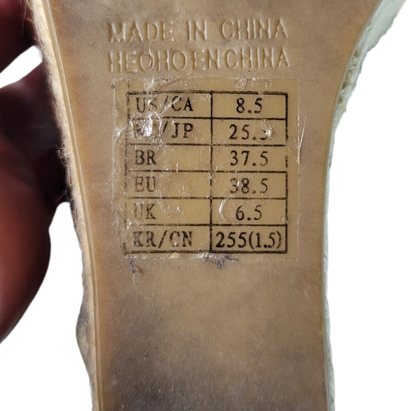 Black velvet lace up platform wedge espadrille sandals Size 8.5 - Picture 5 of 6